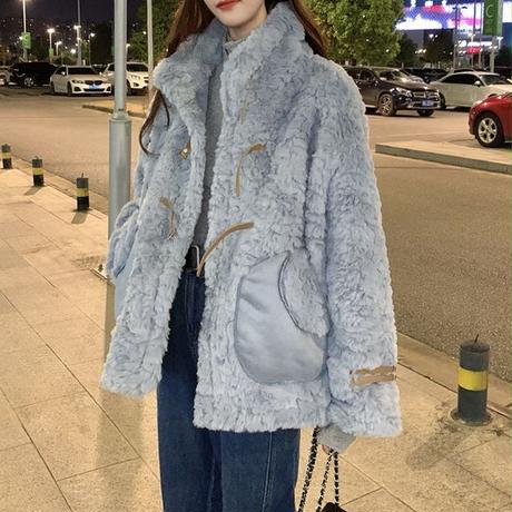 ボアジャケット ボアブルゾン  ゆったり アウター ビックシルエット 体型カバー シンプル レトロ 韓国ファッション レディース 大人可愛い ガーリー カジュアル DTC-658290946224