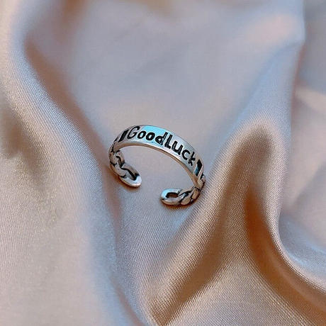 お取り寄せ商品 リング 指輪 Ring レタリング Goodluck シンプル かわいい 4