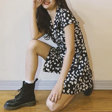 デイジー柄ワンピース Maple Leaf