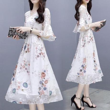 ワンピース 形は韓国ファッションですが なんか神秘的な柄が和風チックで選びました Hdfks