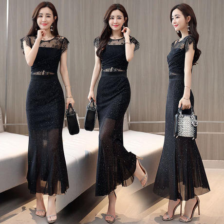 ワンピース セレブでエレガント大人女子なスタイルを表現してくれるマーメードなロングワンピース