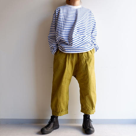 TIGRE BROCANTE(ティグルブロカンテ）/ジンバブエムエタイ八分丈パンツ/イエローグリーン