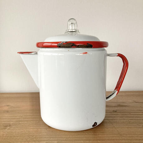 すずらん フランスアンティーク花柄2段ポットヴィンテージホーロー