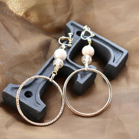 classic rings gold and beige dot f