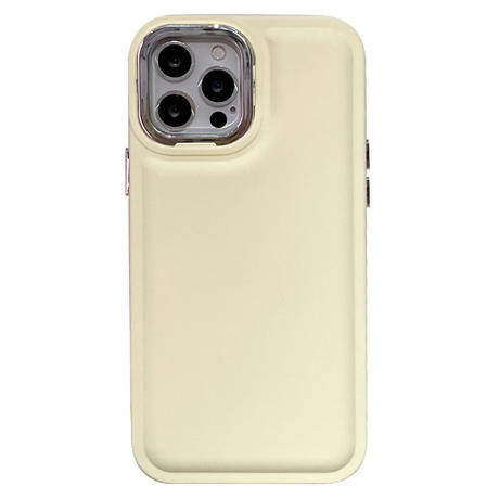 高級感韓国風 iPhone14/13ケース 淡色 アイフォン13/12/11カバー メッキレンズ枠/ボタン シンプル 頑丈 [M2903]