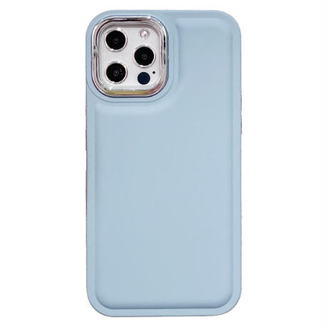 高級感韓国風 iPhone14/13ケース 淡色 アイフォン13/12/11カバー メッキレンズ枠/ボタン シンプル 頑丈 [M2903]