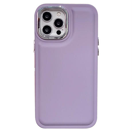 高級感韓国風 iPhone14/13ケース 淡色 アイフォン13/12/11カバー メッキレンズ枠/ボタン シンプル 頑丈 [M2903]