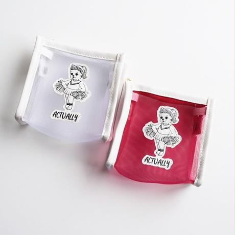 メッシュスクエアポーチ アクチュアリーちゃん ピンク