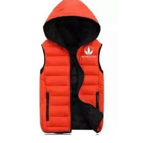 Herbalife ハーバライフ ロゴ フード付き ダウン ベスト ジップアップ