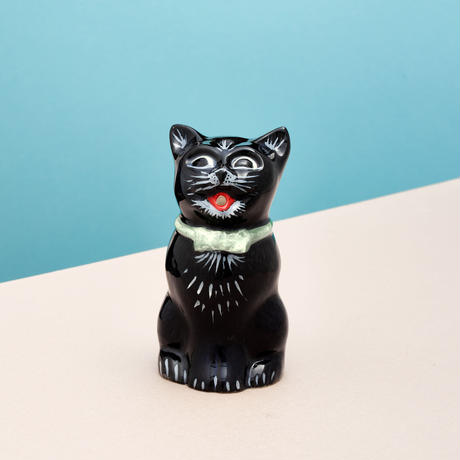 Black Cat Creamer "SIMBA" / 英国製キャット・クリーマー  " シンバ"(Green Bow)