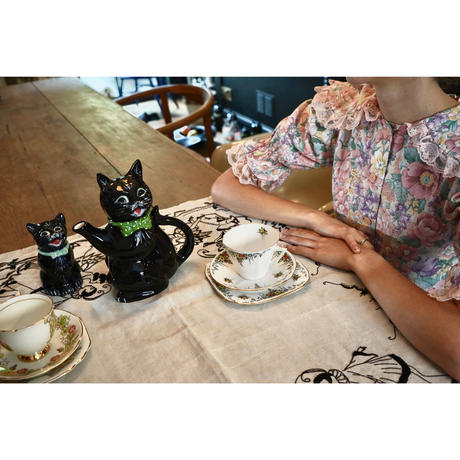 Black Cat Creamer "SIMBA" / 英国製キャット・クリーマー  " シンバ"(Green Bow)