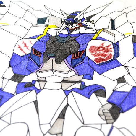 ロボットイラストプリントTシャツ（HIRO / 手彩色）
