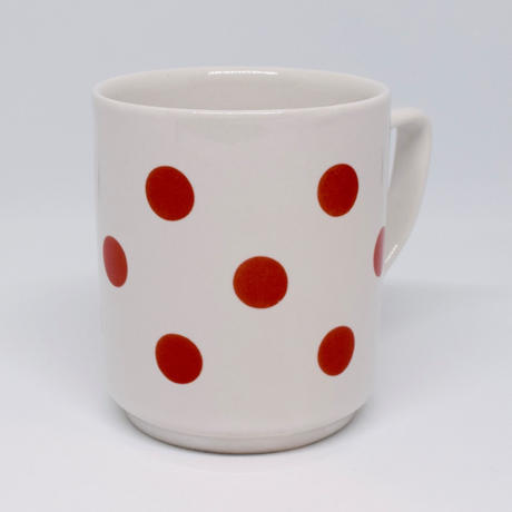 ルーマニア Apulum社マグカップ 赤水玉 Kitten Blue