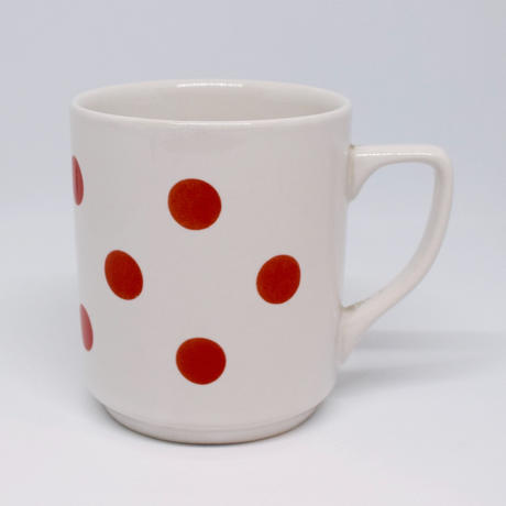 ルーマニア Apulum社マグカップ 赤水玉 Kitten Blue