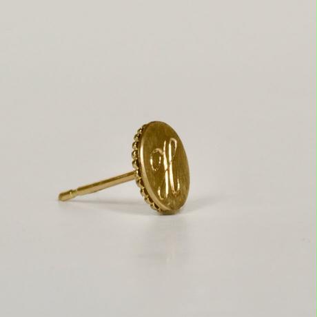 alphabet stud earrings oval