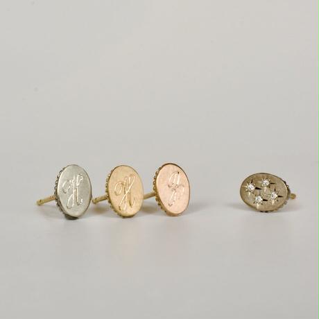 alphabet stud earrings oval