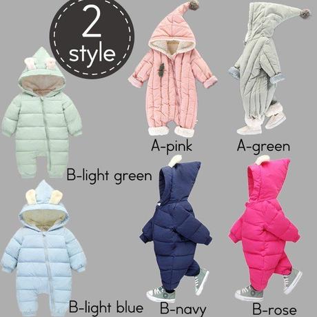 K 子供服 子ども ベビー 赤ちゃん 防寒着 つなぎ ダウン ロンパース おくるみ