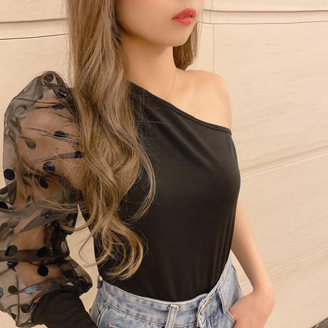 送料無料 シースルードットトップス トップス オシャレ コーディネート レディースファッシ