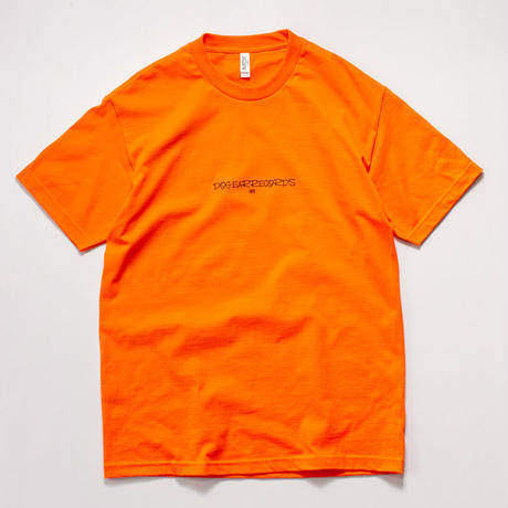 DOGEAR RECORDS tee  (Orange × Black)