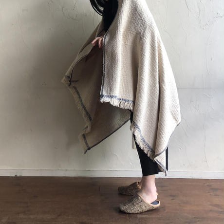 Gara-bou Blanket Stole Kabe 100×190cm (Triangle - Green)