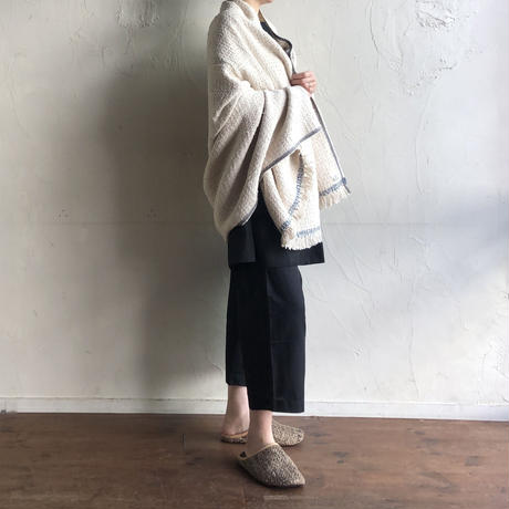 Gara-bou Blanket Stole Kabe 100×190cm (Triangle - Green)