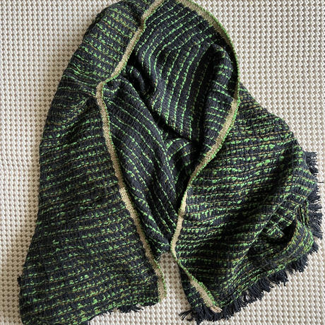 Gara-bou Blanket Stole Kabe 100×190cm (Triangle - Green)