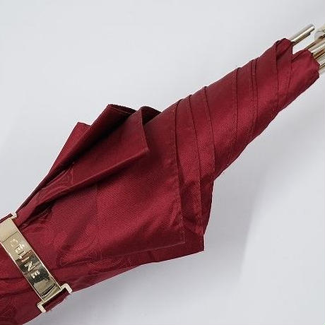 S0544 CELINE セリーヌ 高級傘 USED超美品 マカダム 天然木手元 絶版 ...