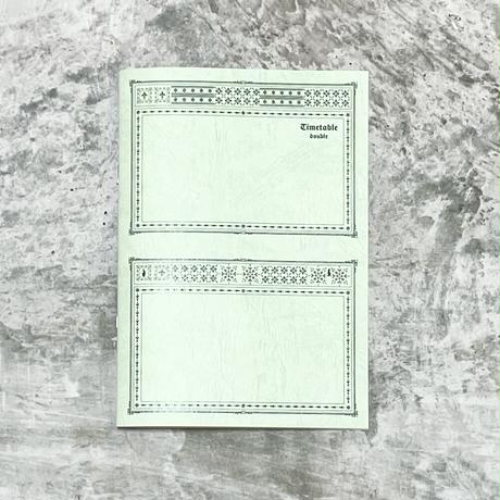 大人の時間割帳ダブル（日付フリー・見開き２週間）パステルグリーン　1冊990円→800円