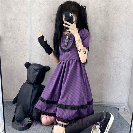 Onepiece チェックのレトロワンピース 499 Vc Winmeety