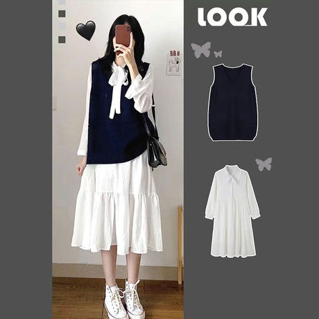 Setup ニットベスト ワンピース2点セット 563 可愛い服量産型服通販24cm Setup ニットベスト ワンピース2点セット 563 可愛い服量産型服通販24cm