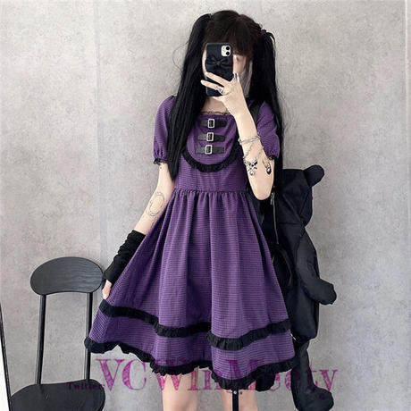 Onepiece チェックのレトロワンピース 499 Vc Winmeety