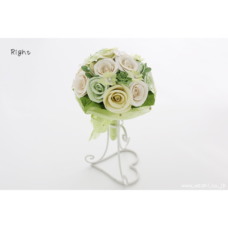 即日発送可 和紙ラウンドブーケ 白 商品番号 Bouquet 002w Washi
