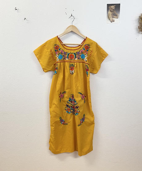 エスニック刺繍ワンピース Yellow 35 Anoco No Oheya