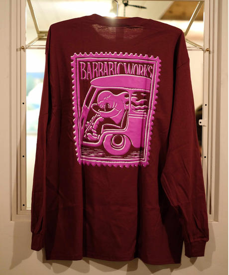 BarbaricWORKS オリジナルロングスリーブTシャツ  (パープルピンク)