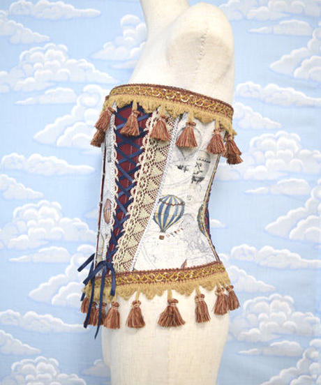 Kki 02 気球世界一周レースアップロングバスクコルセット 危機裸裸商店webshop