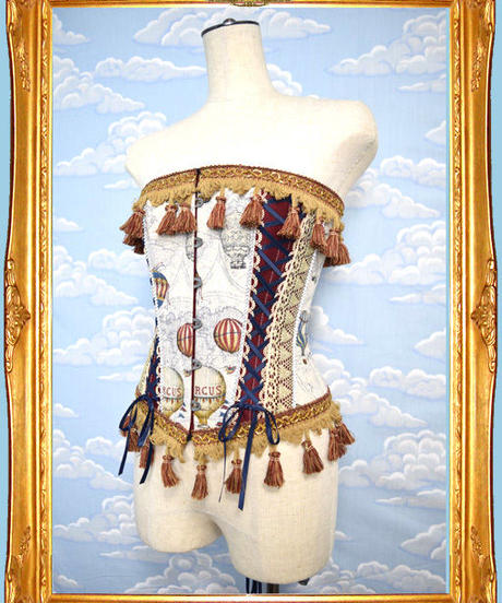 Kki 02 気球世界一周レースアップロングバスクコルセット 危機裸裸商店webshop