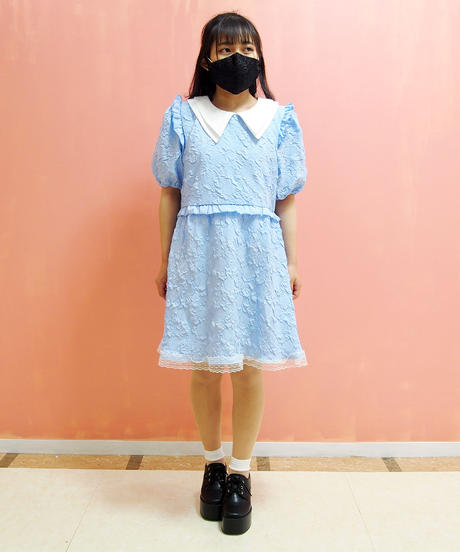 ちりめんブークレーw襟ワンピース Min Plume Official Store