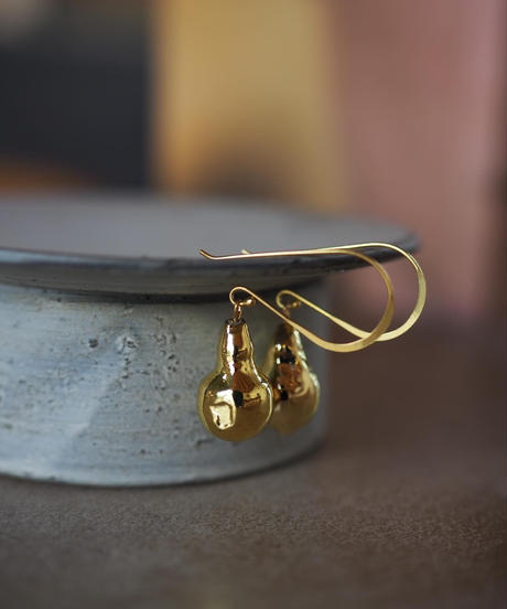 envelope baroque pearl piece/earrings -gold-