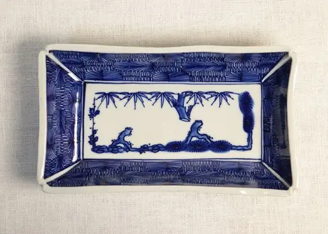 染付竹と人物像文長皿 販売用ページ - gardenis.eu