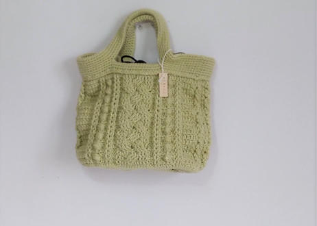 3 Lilinanaデザインのリフ編みバッグ キラキラ若草 Handmadeウサギ