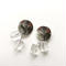 silver metal clear drop pierce