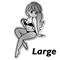 LARGE Pin-up girl Silver Sticker