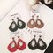 再入荷!ドロップ型ウッドメタルピアス(4color)【クリックポスト対象商品】