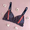 Navy frill Triangle soft bra