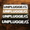 【当店限定販売】送料無料 UNPLUGGED オリジナルステッカー 4色 ブラック・ホワイト・カーキ・タン 150×23mm 【自社出荷:定形郵便】