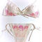 Hemp organic cotton lingerie【S】ホワイト/ピンク花柄レース