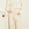 CUT OUT CHAPS PANTS(WHITE)
