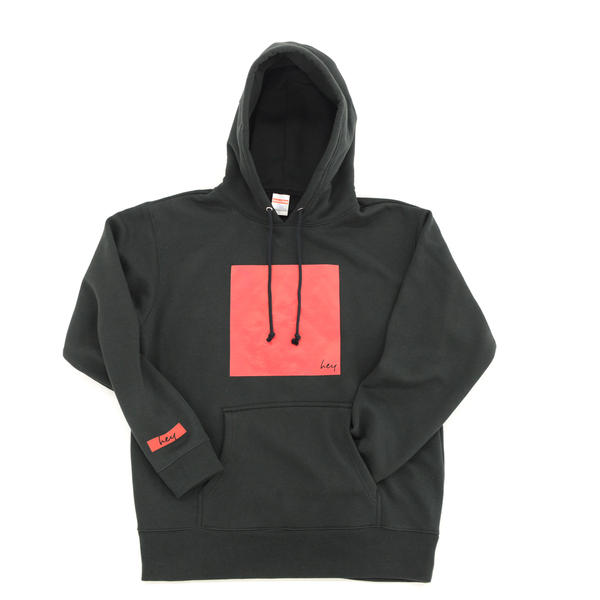 【ユニセックス】2019 SS heyフーディ(Black&Red)