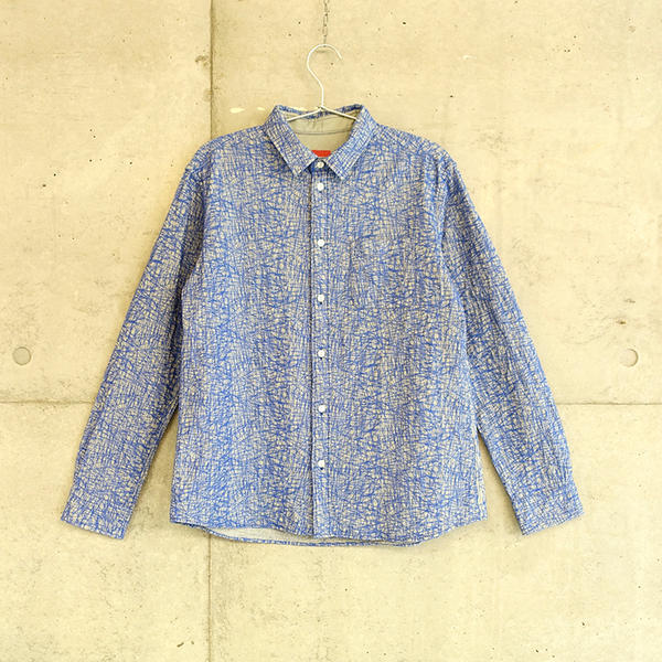 シャツ『シバフ』アオ×グレー_3