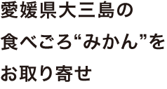 愛媛県大三島の 食べごろ みかん をお取り寄せ
